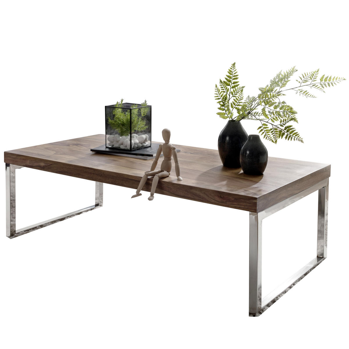 SOFFBORD i trä 120/60/40 cm  - sheshamfärgad/kromfärg, Design, metall/trä (120/60/40cm) - MID.YOU