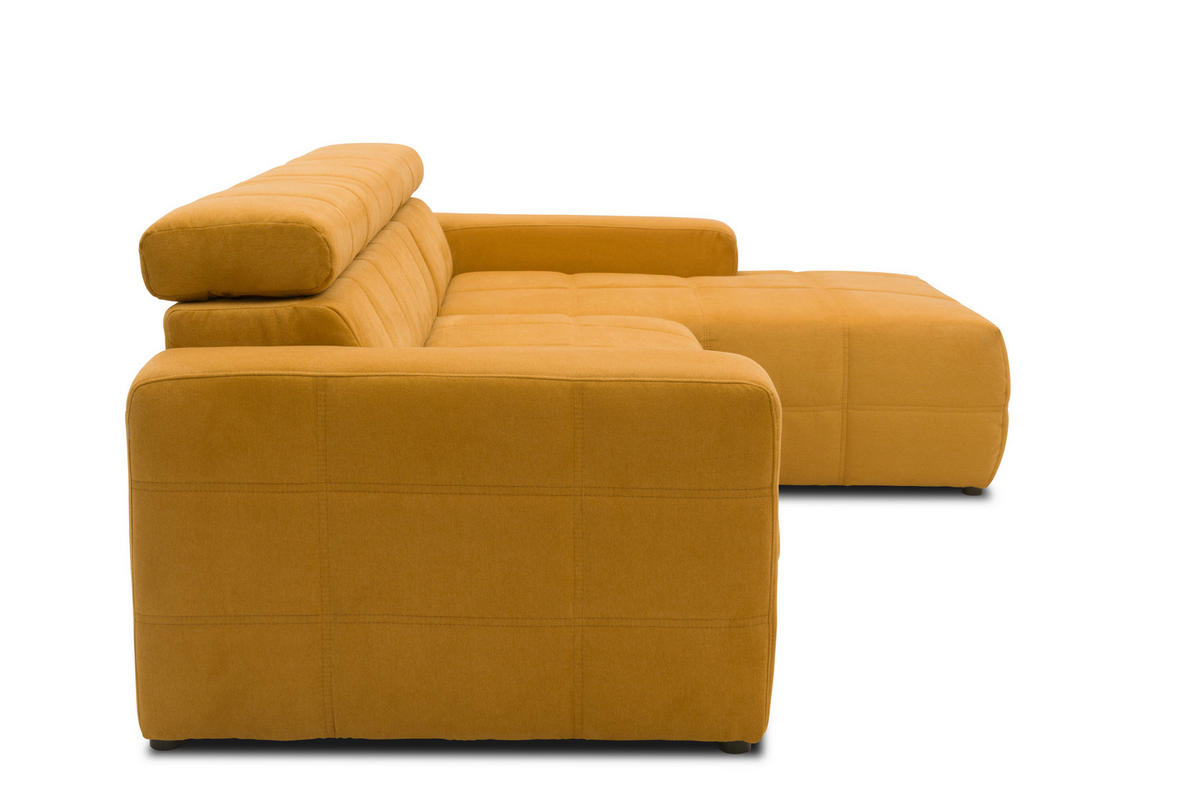 ECKSOFA Orange Mikrofaser  - Schwarz/Orange, Design, Kunststoff/Textil (285/175cm) - MID.YOU