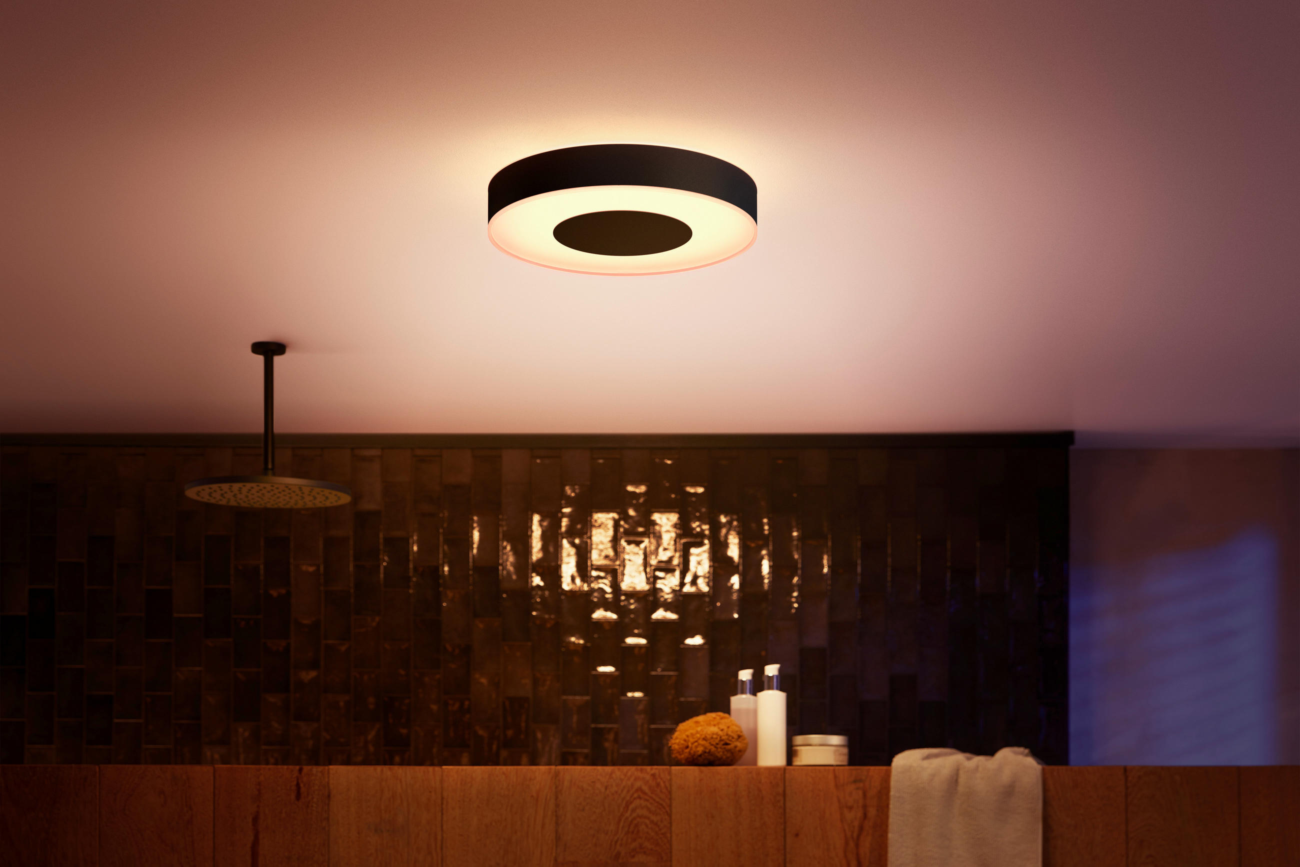 LED-DECKENLEUCHTE Xamento 38,1/8,4 cm   - Schwarz, Design, Metall (38,1/8,4cm) - Philips HUE