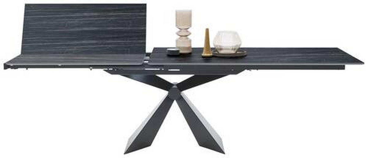 ESSTISCH in Metall, Keramik 160/90/75 cm  - Schwarz, Design, Keramik/Metall (160/90/75cm) - Dieter Knoll