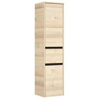 SREDNJE VISOKA OMARA 35/145,6/33 cm  - barve pinije/svetlo siva, Konvencionalno, steklo/leseni material (35/145,6/33cm) - Xora