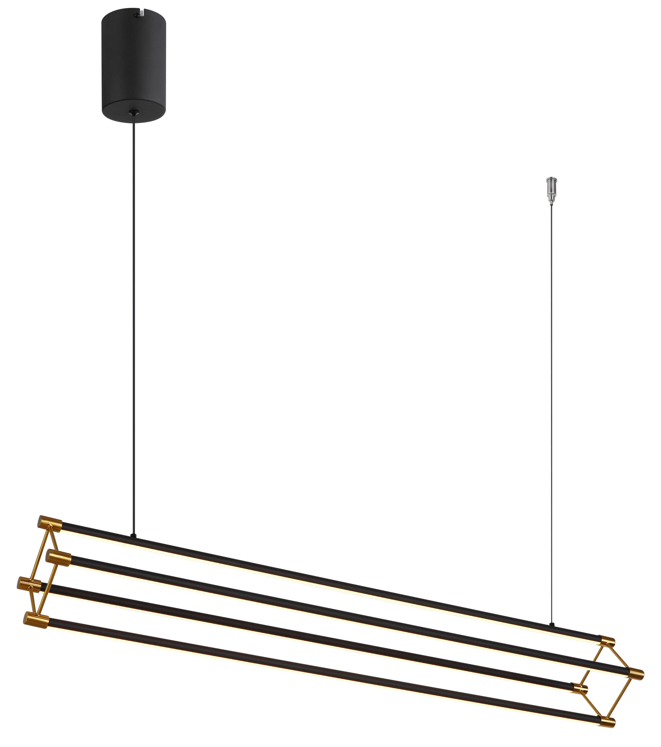 LED-HÄNGELEUCHTE 104/16,2/150 cm  - Goldfarben/Schwarz, Design, Kunststoff/Metall (104/16,2/150cm) - Globo