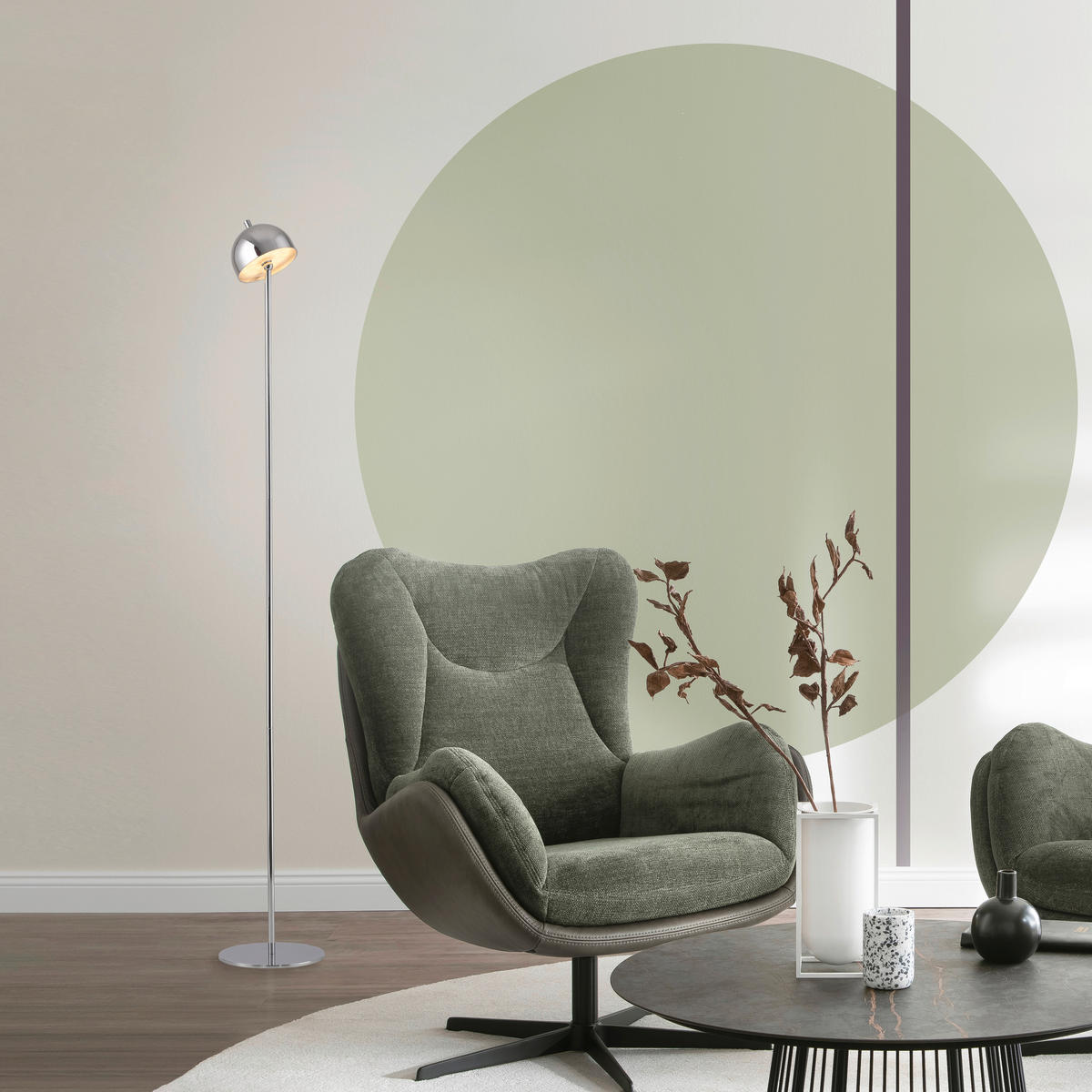 AKKU-STEHLEUCHTE 18/18/126 cm    - Chromfarben, Design, Kunststoff/Metall (18/18/126cm) - Schöner Wohnen