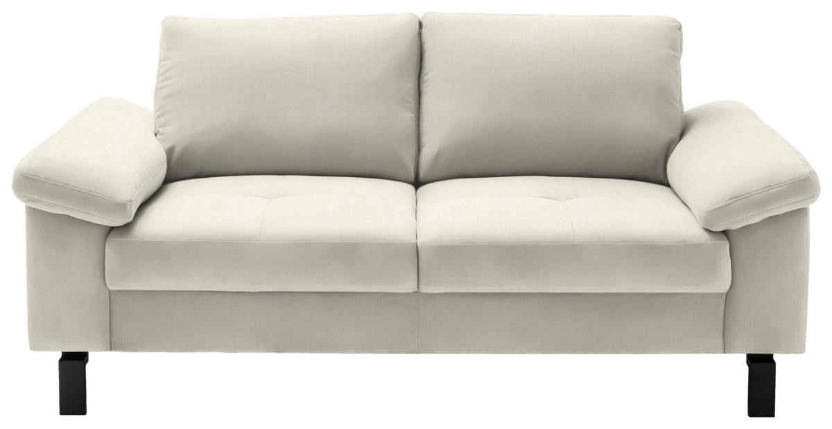 2-SITZER-SOFA in Velours Naturfarben, Beige  - Beige/Schwarz, Design, Textil/Metall (186/86/97cm) - Pure Home Lifestyle