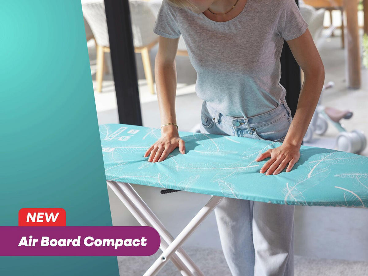 BÜGELBRETT  AIR BOARD M COMPACT  - Türkis, Basics, Textil (141/40/158cm) - Leifheit
