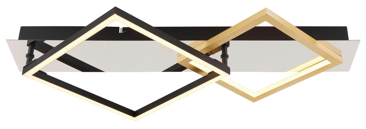 LED-DECKENLEUCHTE 24 W    59/35,5/7 cm  - Goldfarben/Opal, Design, Kunststoff/Metall (59/35,5/7cm) - Globo