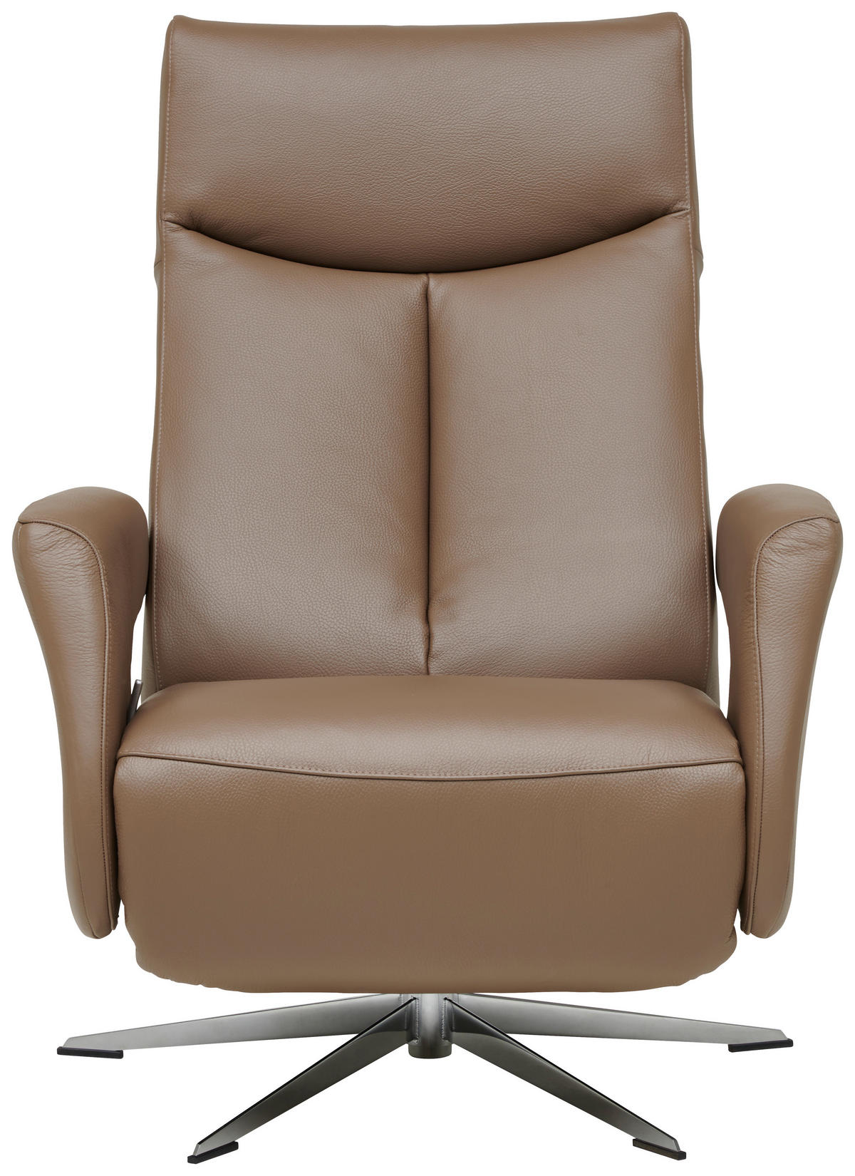 RELAXFÅTÖLJ i läder brun  - kromfärg/brun, Design, metall/läder (74/105/82cm) - Livetastic