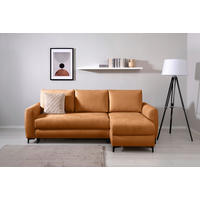 ECKSOFA Moli Rostfarben Mikrofaser  - Rostfarben/Schwarz, Design, Textil/Metall (236/148cm) - MID.YOU