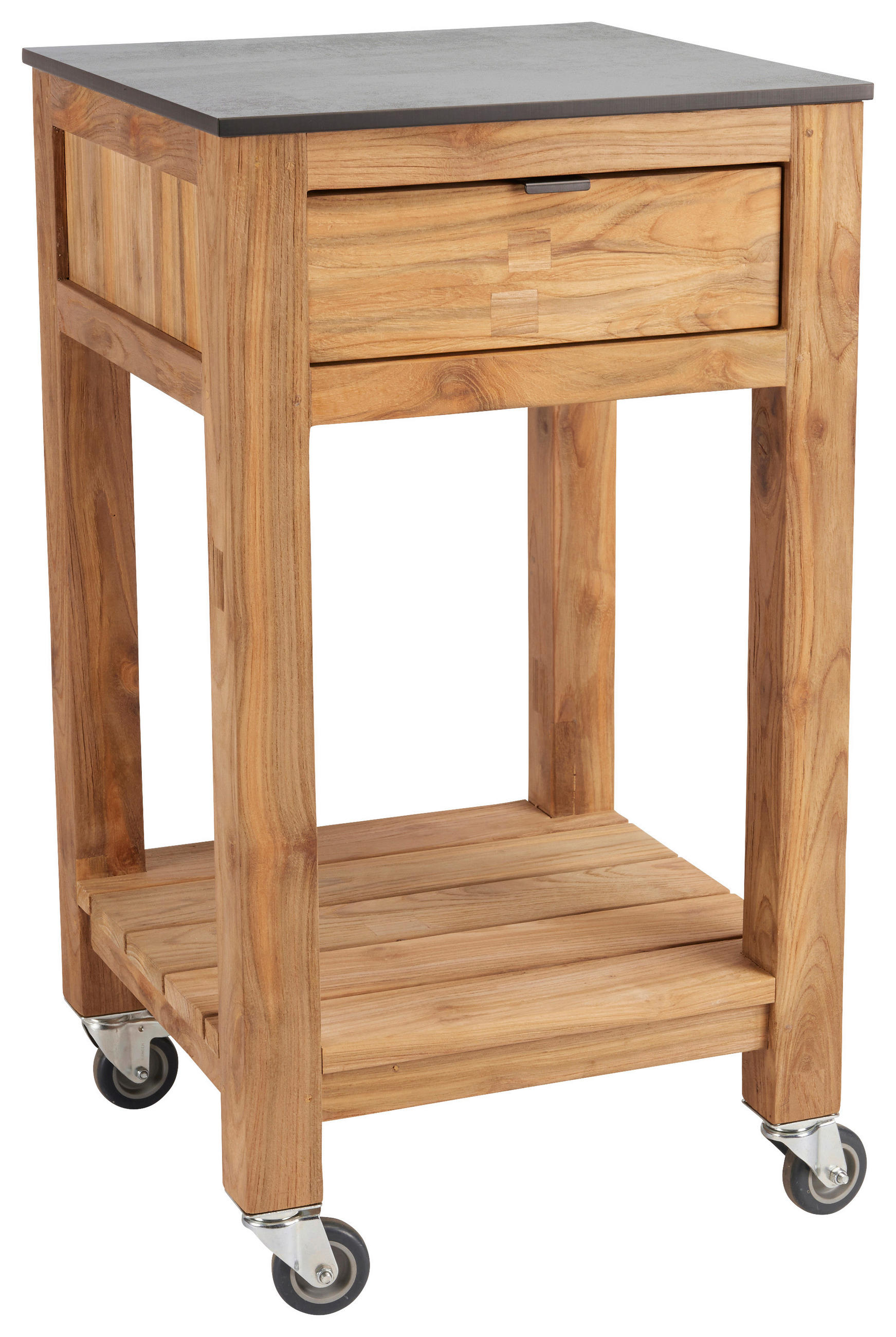 GARTEN-SERVIERWAGEN Holz, Kunststoff  - Schwarz/Grau, MODERN, Holz/Kunststoff (50/50/91cm) - Stern