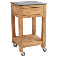 GARTEN-SERVIERWAGEN Holz, Kunststoff  - Schwarz/Grau, MODERN, Holz/Kunststoff (50/50/91cm) - Stern