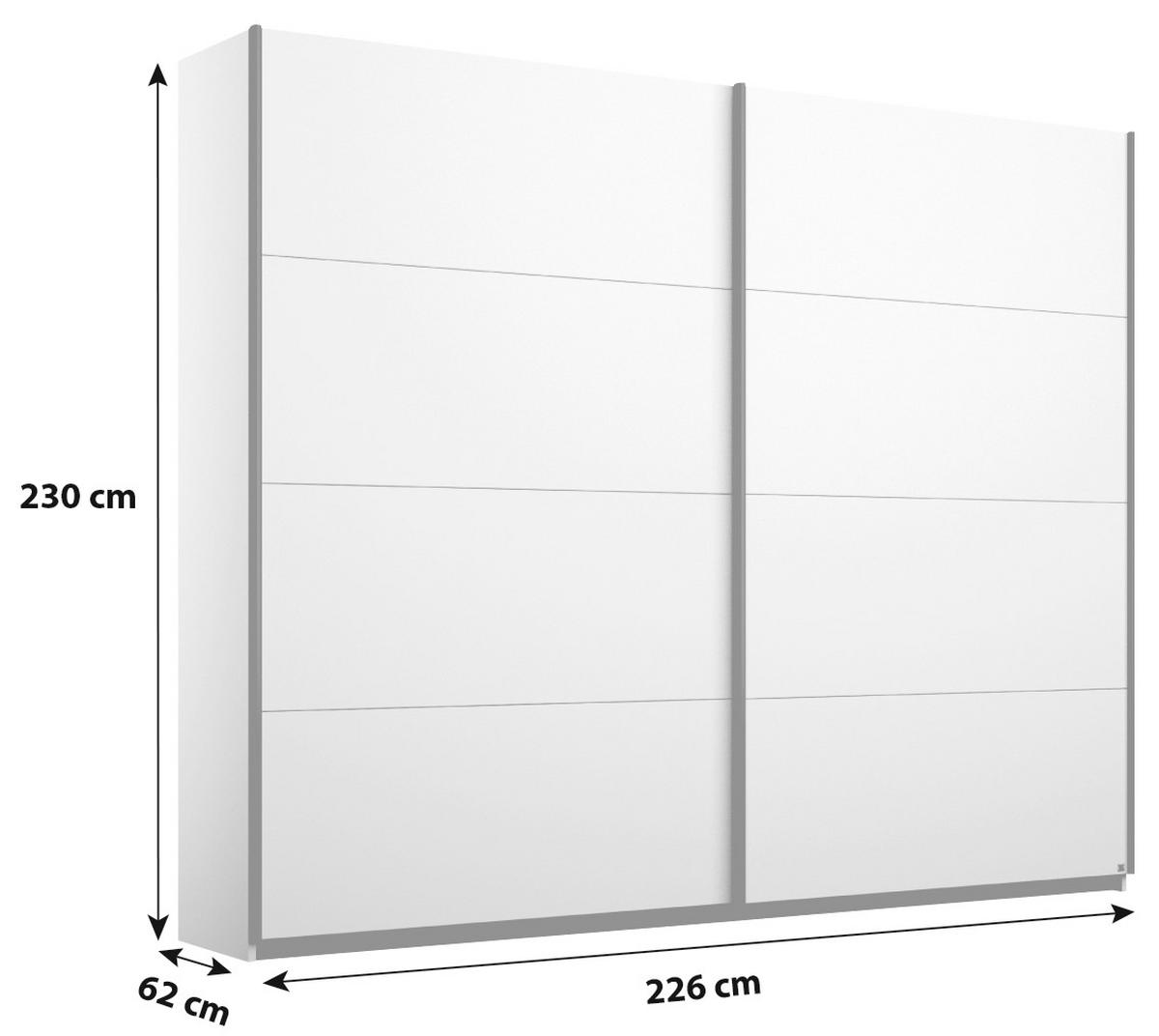 SCHWEBETÜRENSCHRANK 226/230/62 cm 2-türig Grau  - Alufarben/Grau, MODERN, Holzwerkstoff/Metall (226/230/62cm) - Rauch Möbel