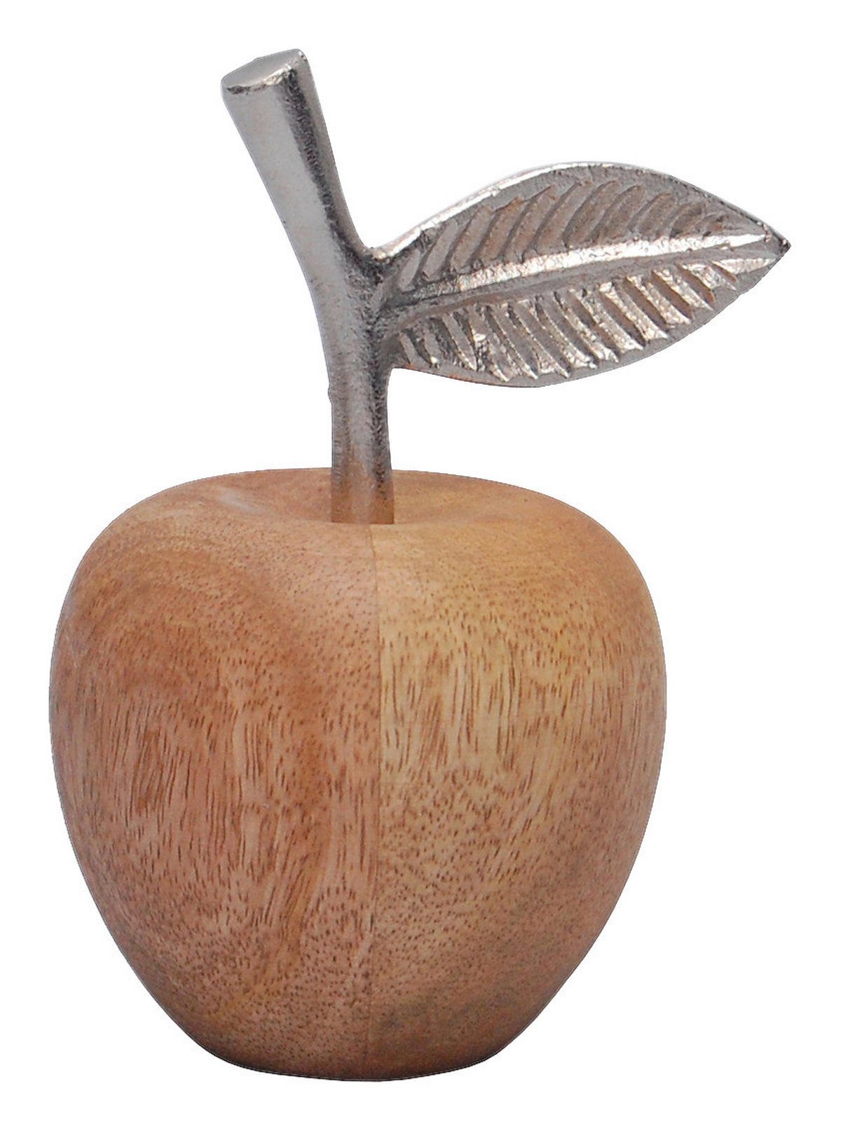 DEKOAPFEL - Silberfarben/Naturfarben, Basics, Holz/Metall (8/14cm) - Ambia Home