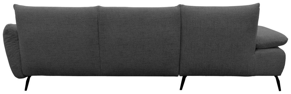 ECKSOFA 200 030 Grau Chenille  - Beige/Schwarz, MODERN, Textil/Metall (155/274cm) - Livetastic