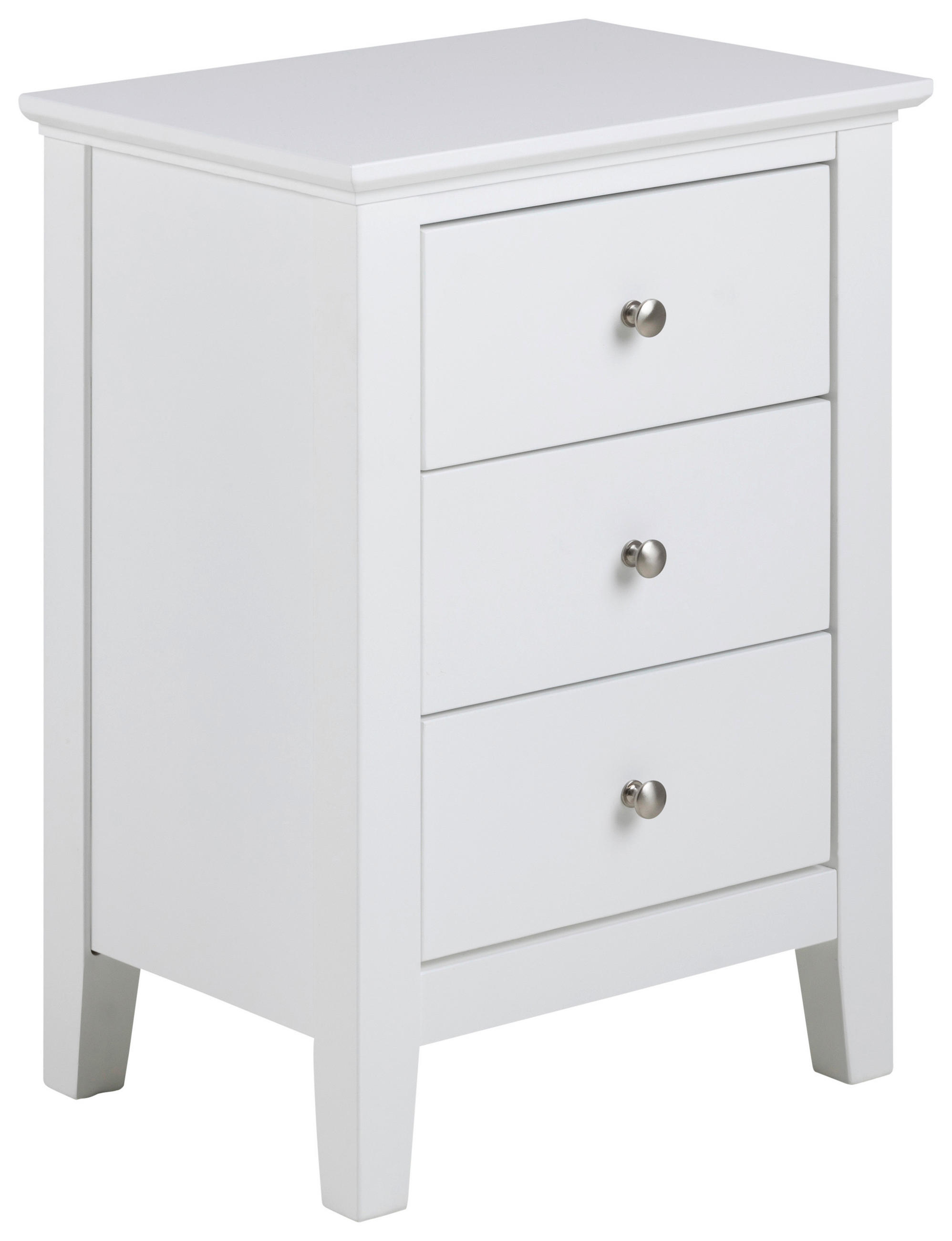 SÄNGBORD i vit  - vit/silver, Klassisk, metall/trämaterial (45/62,8/34cm) - Best Price