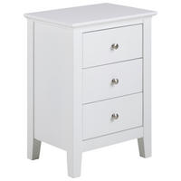 SÄNGBORD i vit  - vit/silver, Klassisk, metall/trämaterial (45/62,8/34cm) - Best Price