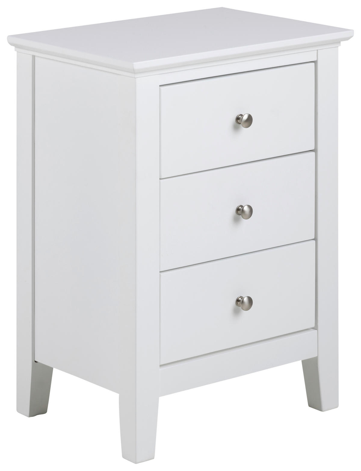 SÄNGBORD i vit  - vit/silver, Klassisk, metall/trämaterial (45/62,8/34cm) - Best Price