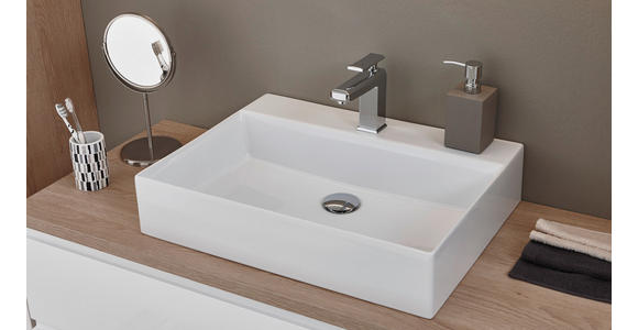 WASCHBECKEN 50/12,5/45 cm - Weiß, Basics, Keramik (50/12,5/45cm) - Novel