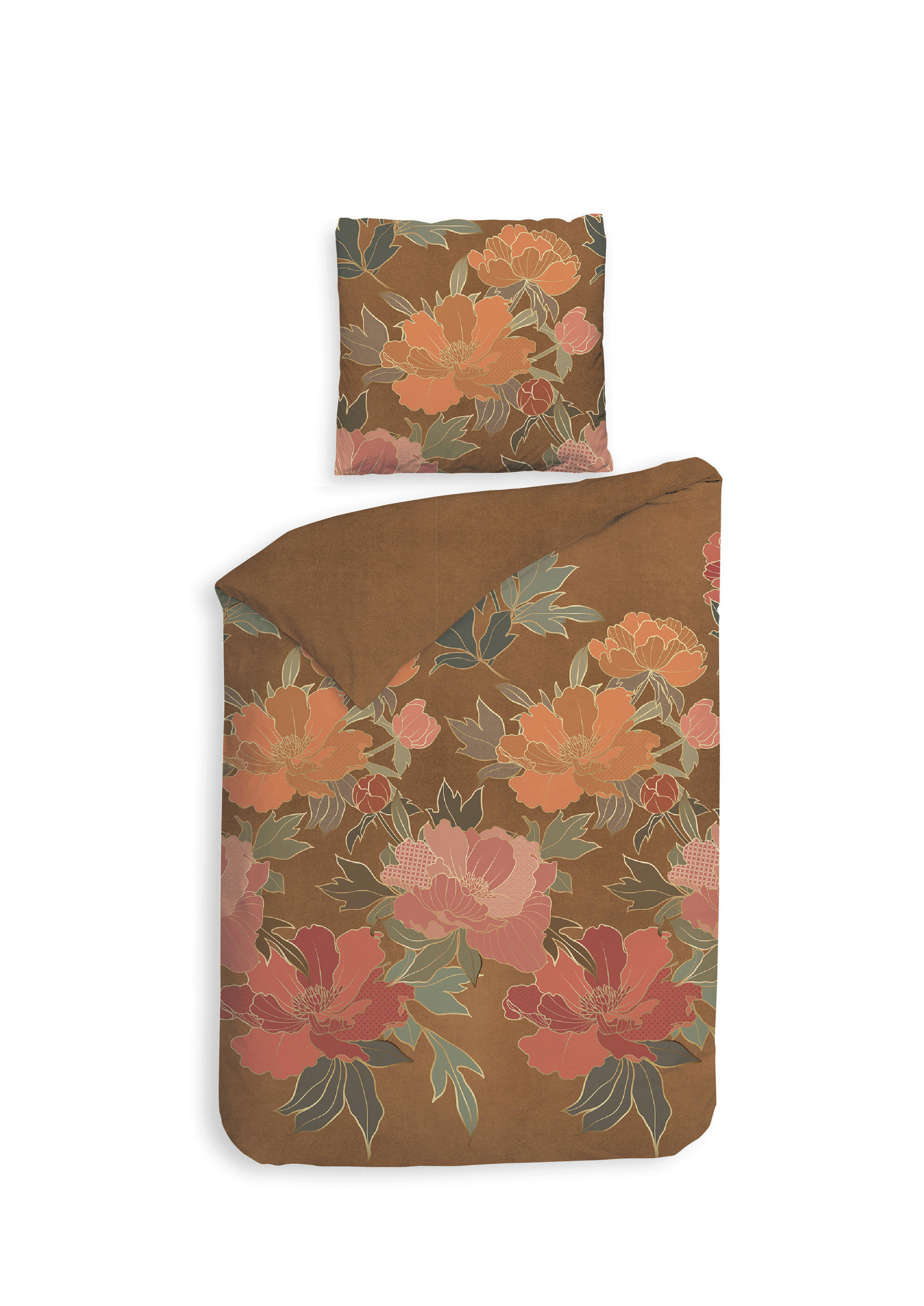 BETTWÄSCHE Francesco Flanell 155/220 cm  - Dunkelorange, Basics, Textil (155/220cm)