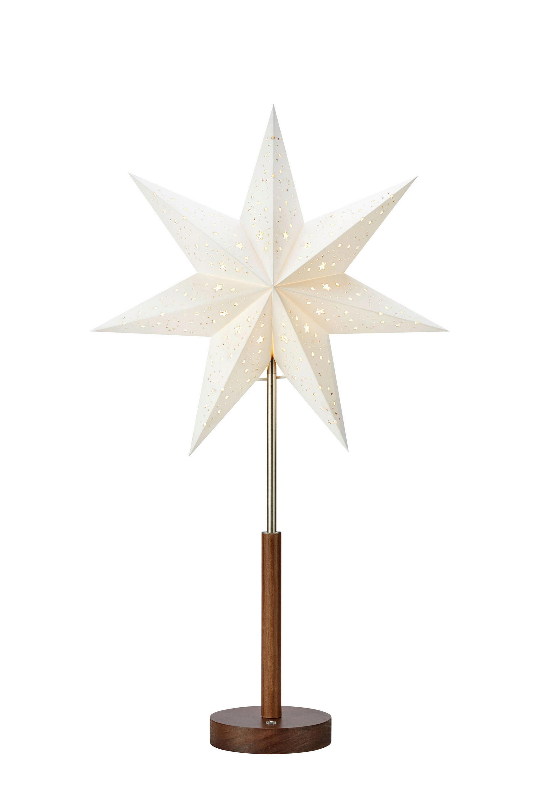 LED-DEKOLEUCHTE NOELLA 35/62/15 cm  - Edelstahlfarben/Dunkelbraun, Trend, Holz/Papier (35/62/15cm) - Markslöjd