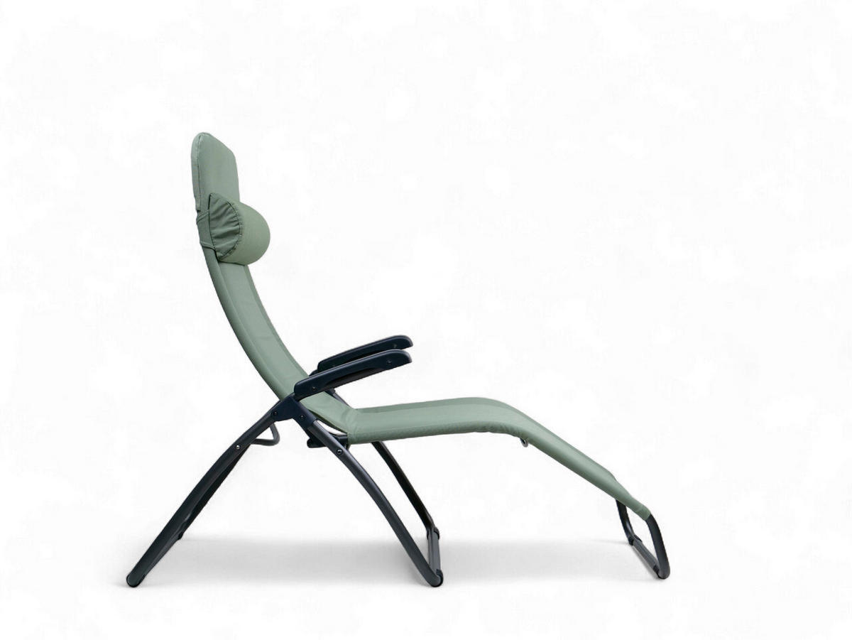 BÄDERLIEGE 69/118/185 cm  - Anthrazit/Grün, KONVENTIONELL, Textil/Metall (69/118/185cm)