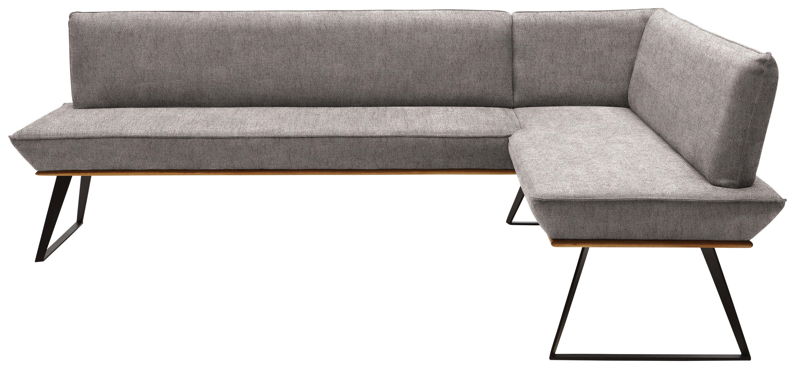 Voleo Eckbank Schwarz, Eiche, Hellbraun 243x183 cm