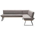 ECKBANK 223/163 cm  in Schwarz, Eichefarben, Hellbraun  - Hellbraun/Eichefarben, Design, Holz/Textil (223/163cm) - Voleo