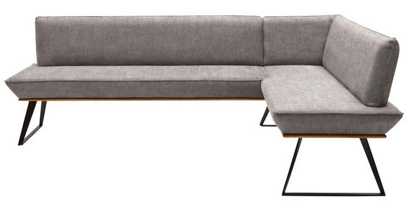 ECKBANK 223/163 cm in Schwarz, Eichefarben, Hellbraun - Hellbraun/Eichefarben, Design, Holz/Textil (223/163cm) - Voleo