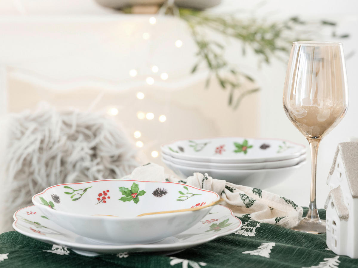 TAFELSERVICE Naomi Weihnachten 8-teilig  - Multicolor/Weiß, Basics, Keramik - Creatable