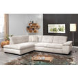 ECKSOFA in Cord Creme  - Creme/Schwarz, Design, Textil/Metall (242/313cm) - Xora