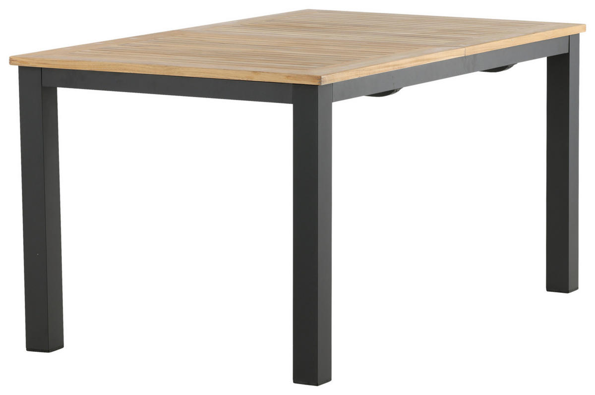 UTEBORD trä, metall rektangulär  - teakfärg/svart, Klassisk, metall/trä (210/90/75cm) - Gardenson