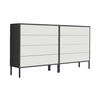 SIDEBOARD Mailand Set 1 + MF  in 158/86/33 cm  - Anthrazit/Weiß, MODERN, Holzwerkstoff/Metall (158/86/33cm) - MID.YOU