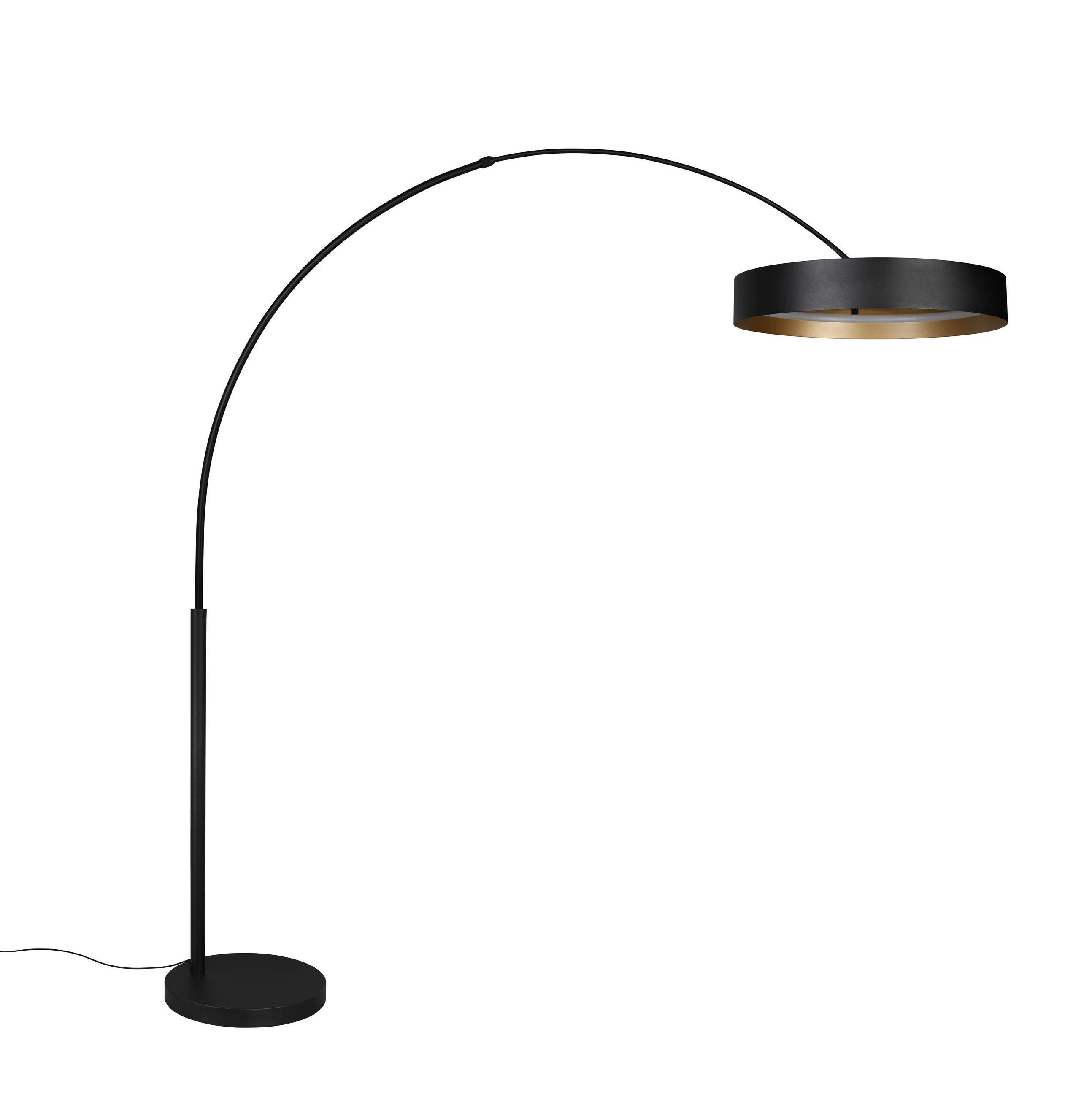 LED-STEHLEUCHTE 60/200 cm    - Goldfarben/Schwarz, Design, Metall (60/200cm) - Musterring