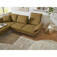 ECKSOFA  in Flachgewebe Schilfgrün Armteilverstellung, Relaxfunktion, Drehsitzfunktion  175-224/255-365 cm  - Schilfgrün/Schwarz, Design, Textil/Metall (175-224/255-365cm) - Dieter Knoll