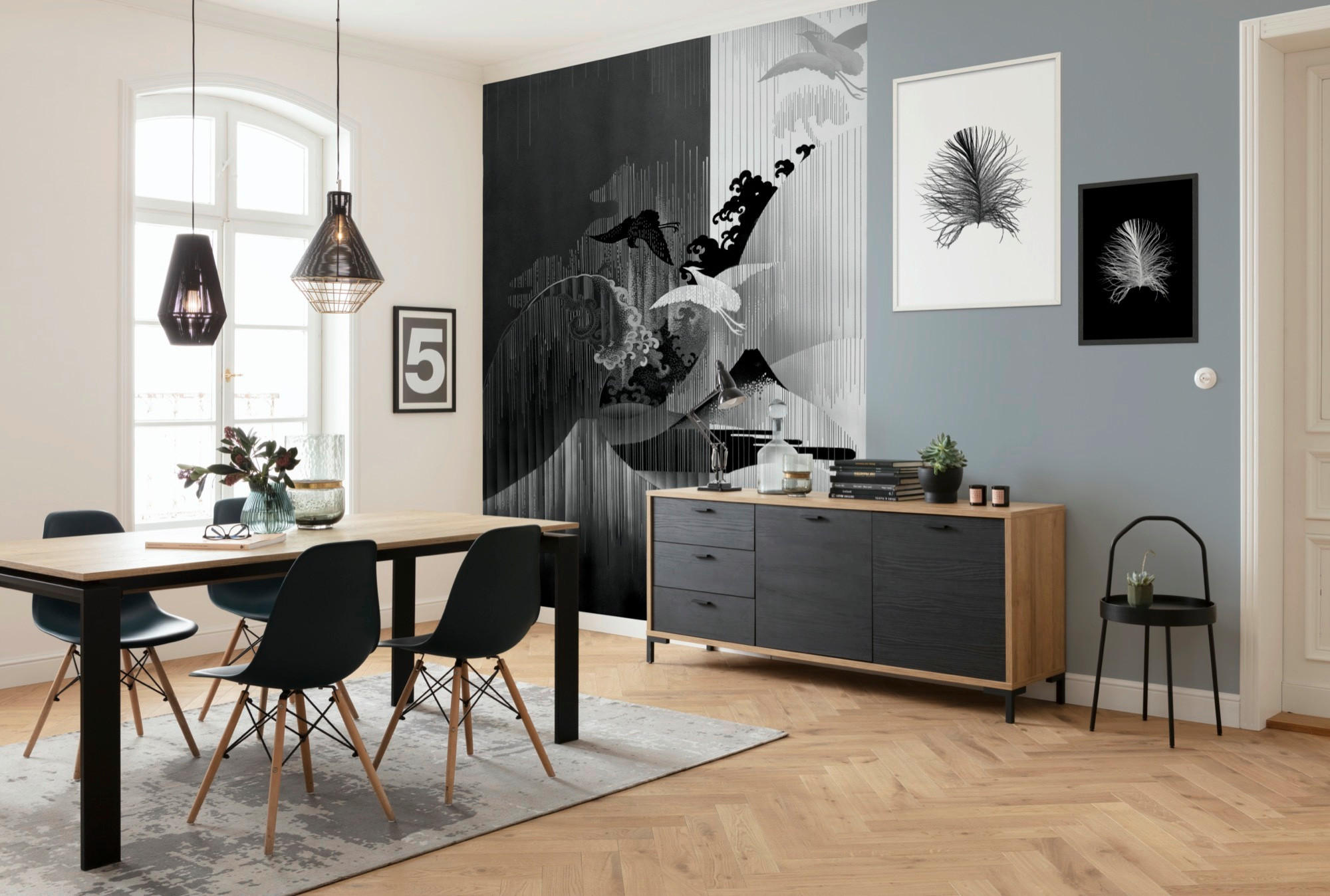 FOTOTAPETE  - Schwarz/Weiß, Trend, Papier (200/280cm) - Xora