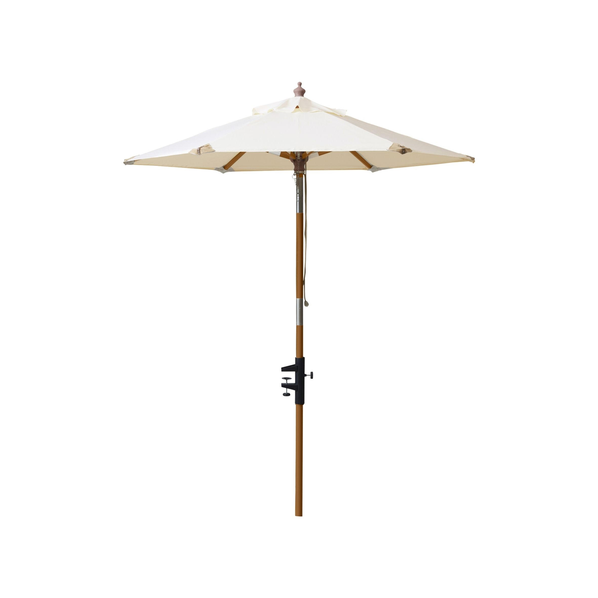 SONNENSCHIRM 180 cm Weiß  - Weiß/Teakfarben, KONVENTIONELL, Holzwerkstoff (180/180cm) - Gardenson