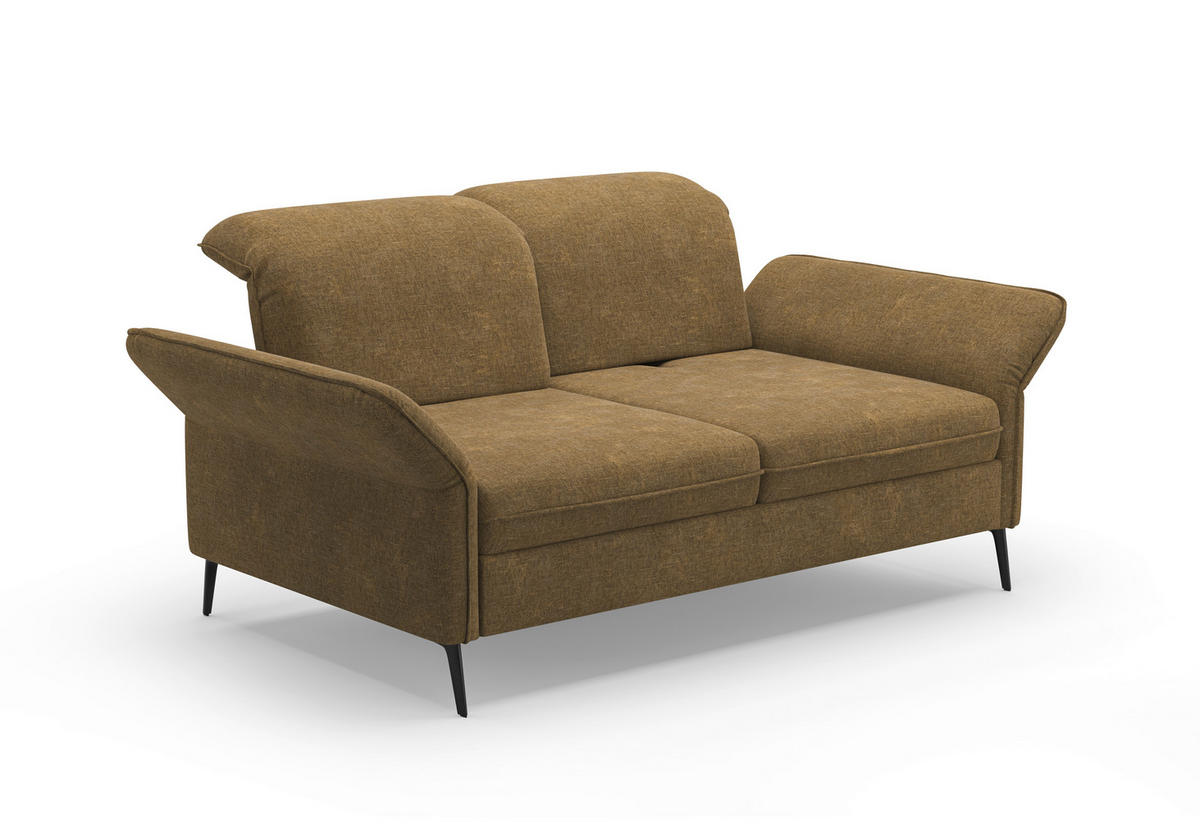 2,5-SITZER in Flachgewebe Olivgrün  - Schwarz/Olivgrün, KONVENTIONELL, Textil/Metall (189/92/123cm) - Sit & More