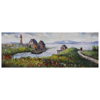ULJENA SLIKA  150/55 cm       - bijela/zelena, Konvencionalno, drvo/tekstil (150/55cm) - Monee