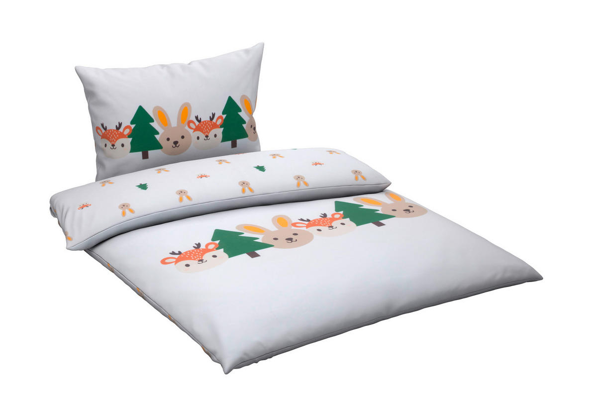 BABYBETTWÄSCHESET 100/135 cm  - Weiss/Beige, Basics, Textil (100/135cm) - Patinio