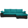 ECKSOFA in Flachgewebe Schwarz, Türkis  271/175 cm  - Türkis/Schwarz, Design, Kunststoff/Textil (271/175cm) - Xora