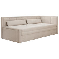 RÉCAMIERE Cord Beige  - Beige/Schwarz, Design, Kunststoff/Textil (214/77/82cm) - MID.YOU