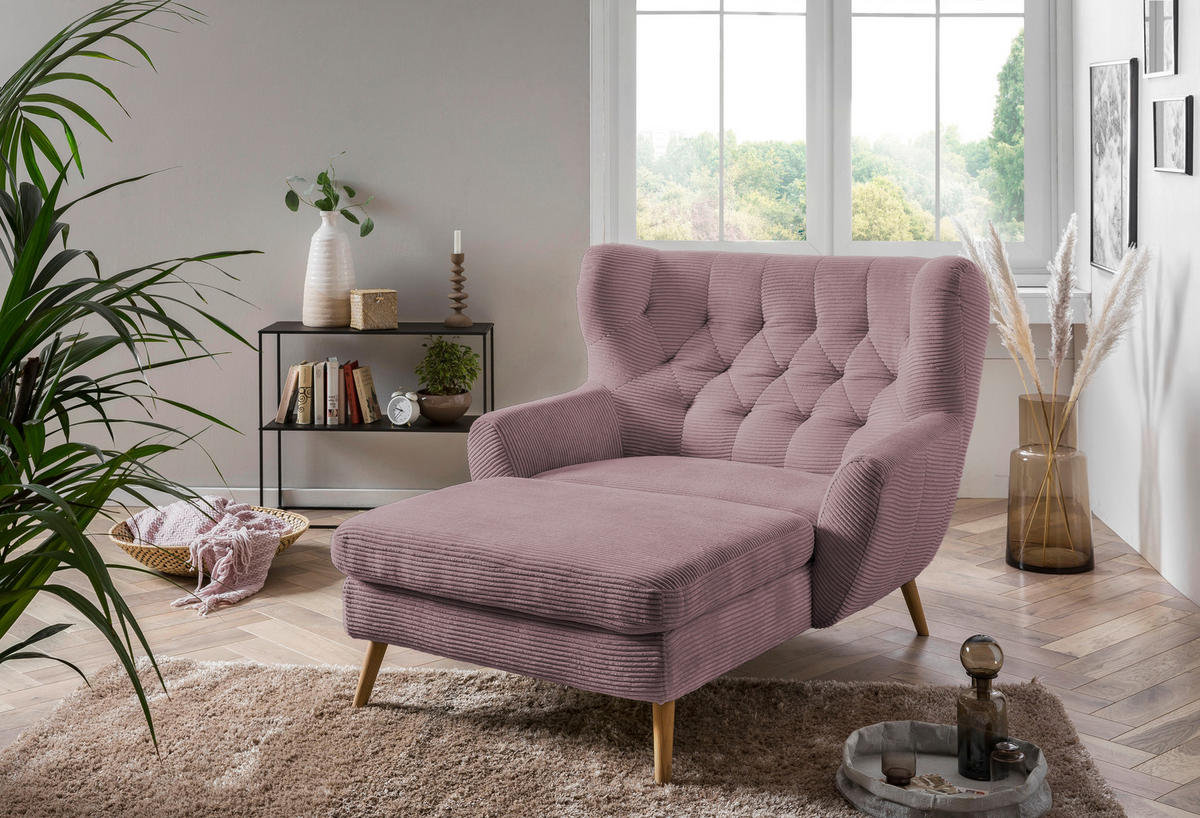 XXL-SESSEL in Cord Altrosa  - Altrosa, Design, Holz/Textil (120/101/165cm) - Stylife