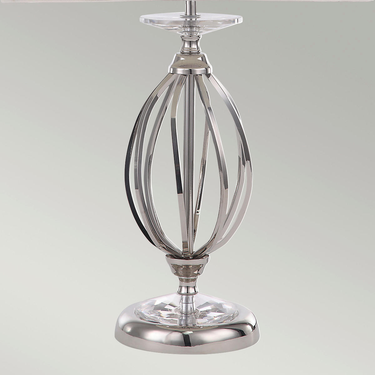 TISCHLEUCHTE 36/58 cm   - Nickelfarben, KONVENTIONELL, Textil/Metall (36/58cm) - Elstead Lighting