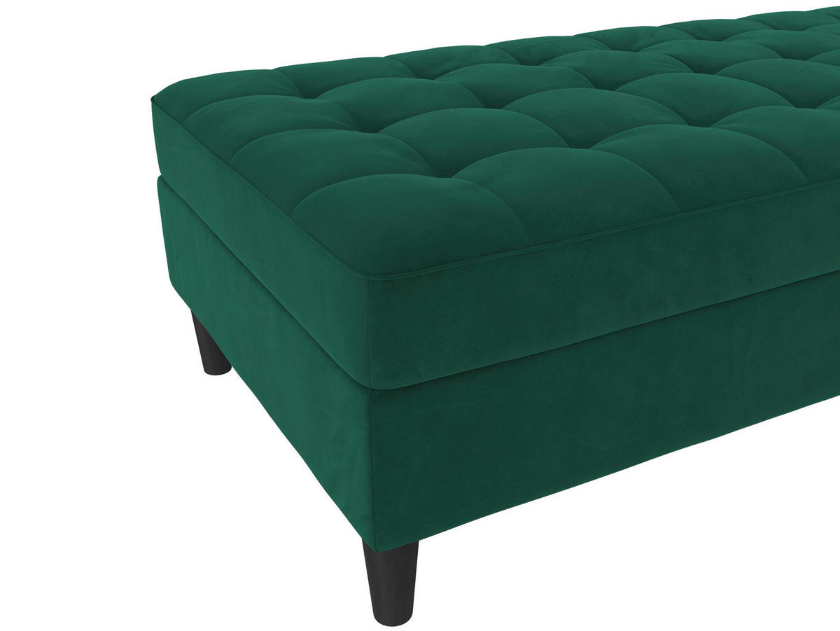 HOCKER in Textil Dunkelgrün  - Dunkelgrün/Schwarz, Basics, Kunststoff/Textil (130/43/69cm) - Livetastic