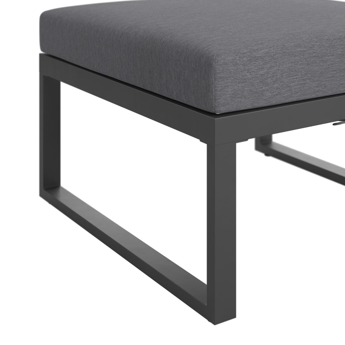 LOUNGEGARNITUR 3-teilig   Akazie Stahl  - Weiß/Grau, MODERN, Holz/Textil - Beldano