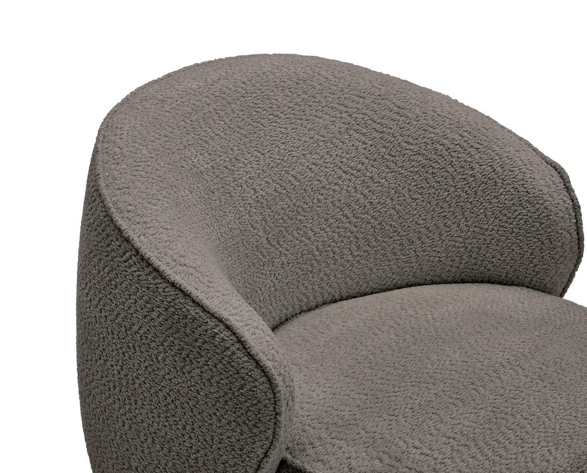 SESSEL in Bouclé Taupe  - Taupe, MODERN, Textil/Metall (76/83/74cm) - Livetastic