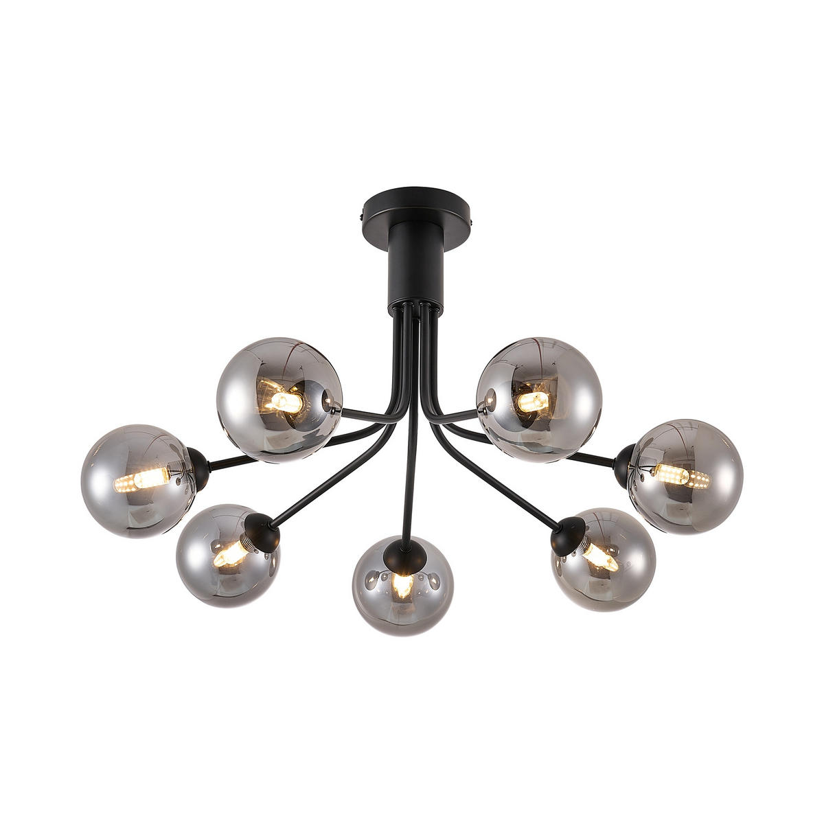DECKENLEUCHTE Widnes 65/40 cm   - Dunkelgrau, Design, Glas/Metall (65/40cm) - Novel