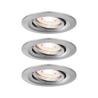 LED-EINBAUSPOT SET 6,6/6,6/5,0 cm  - Edelstahlfarben, Design, Metall (6,6/6,6/5,0cm) - Paulmann