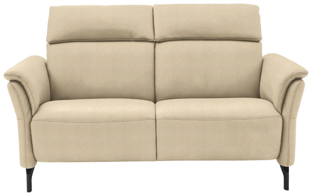 2-SITZER-SOFA in Mikrofaser Ecru  - Ecru/Schwarz, Konventionell, Textil/Metall (178/103/92cm) - Dieter Knoll