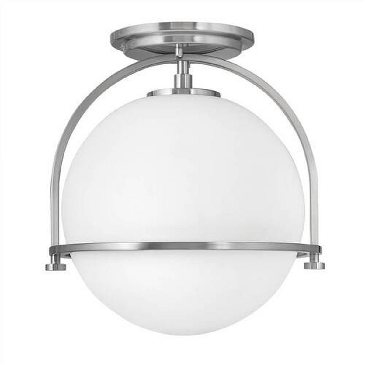 STROPNA SVETILKA Elstead Somerset 28.2/31.8 cm   - barve niklja, Design, kovina/steklo (28.2/31.8cm) - Elstead Lighting