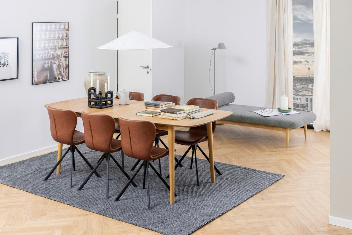 STOL läderimitation  - brun/svart, Design, metall/plast (46,5/81/53cm) - MID.YOU